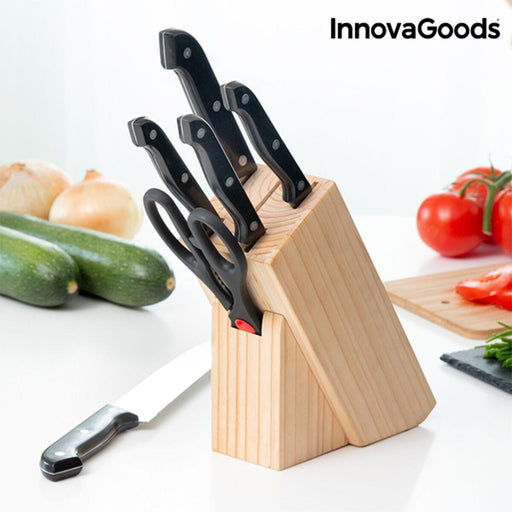 Set de Cuchillos con Soporte de Madera InnovaGoods - Smart Shop online